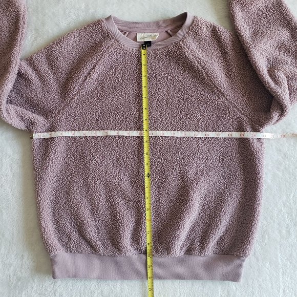 UNIVERSAL THREAD Sherpa Scoop Neck Raglan Pullover Mauve Sweater SZ XS - Picture 9 of 12